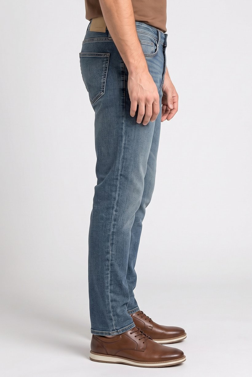 Men Slim Fit Wash Stretchable Denim Jeans, Blue