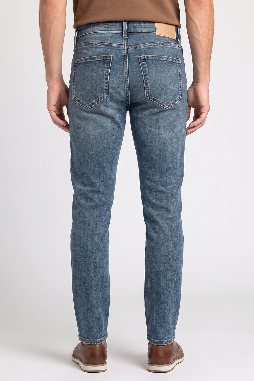 Men Slim Fit Wash Stretchable Denim Jeans, Blue