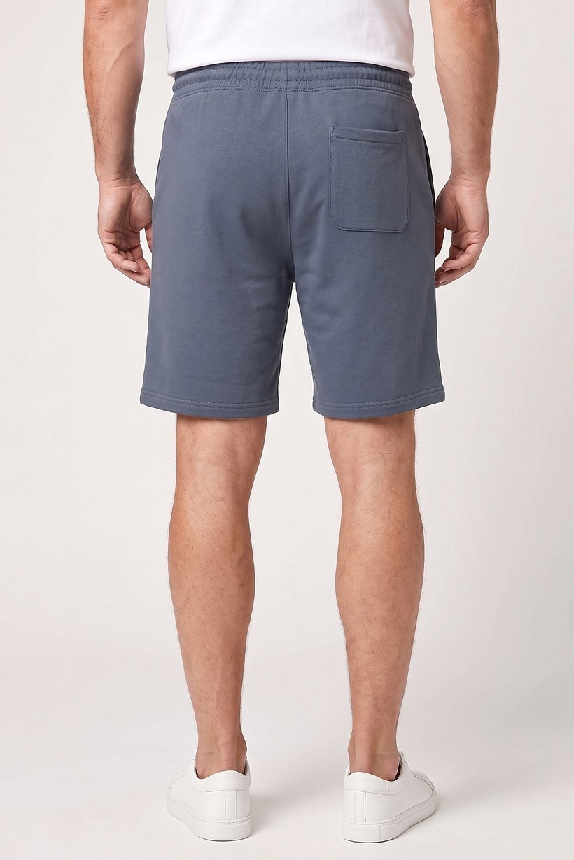 Men Solid Basic Shorts, Slate Blue