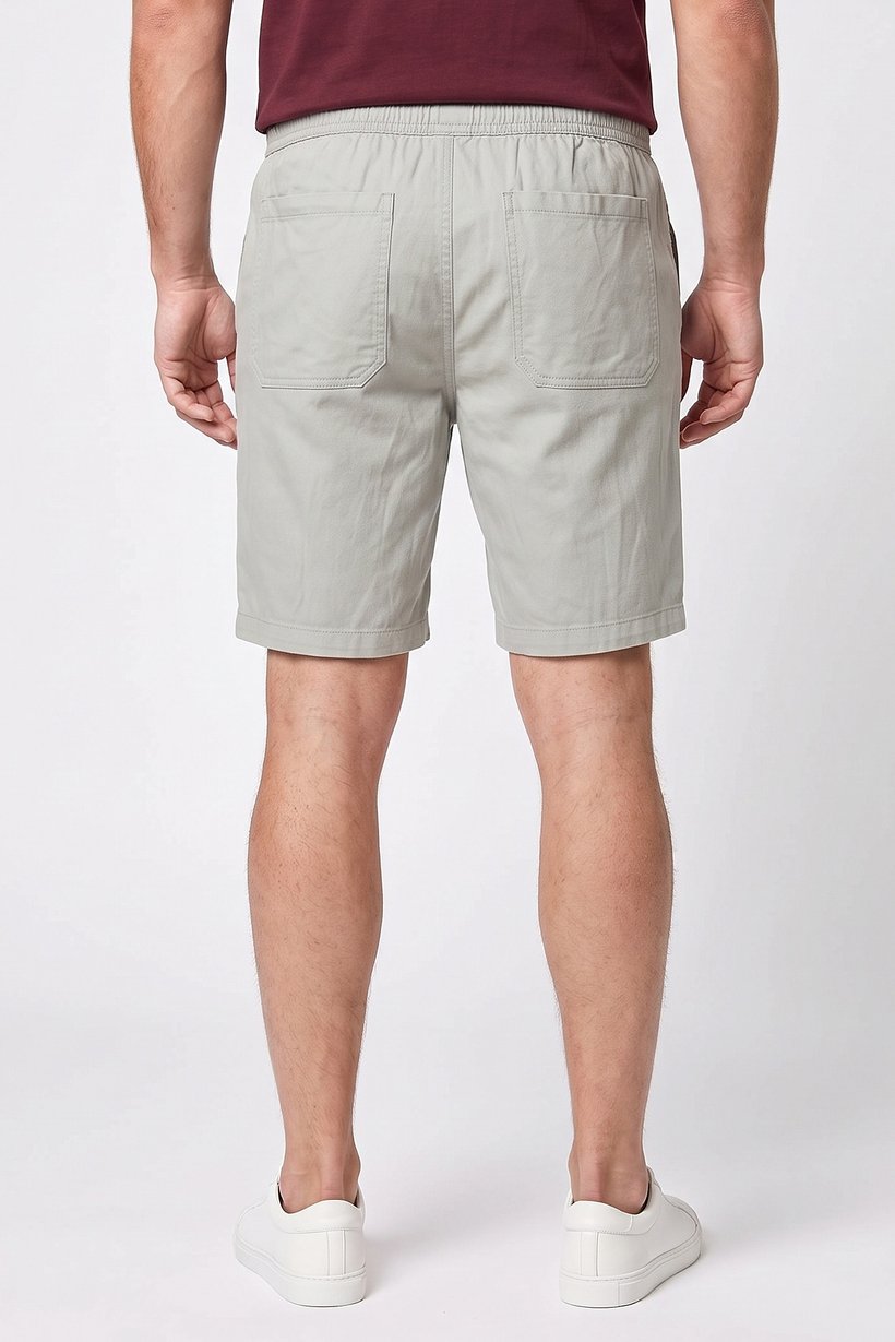 Men Solid Basic Shorts, Sage Green