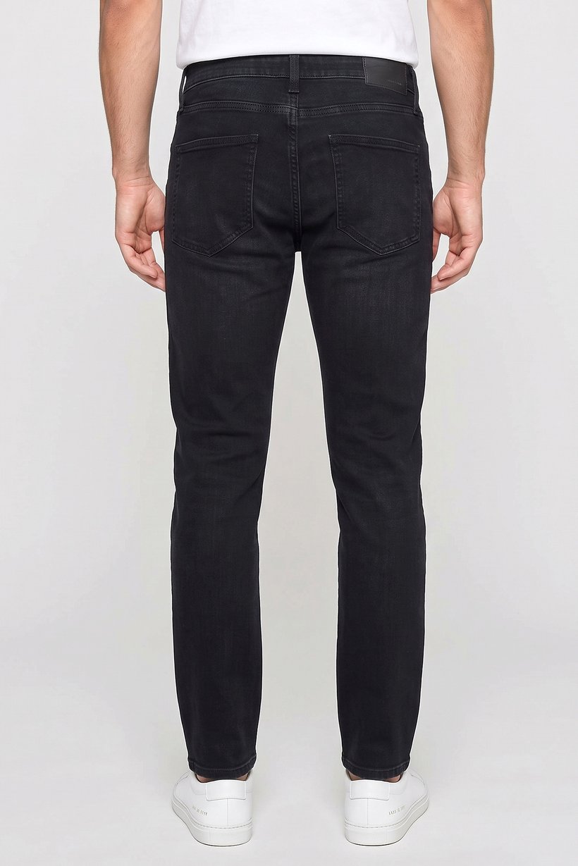 Men Slim Fit Washed Stretchable Denim Jeans, Navy