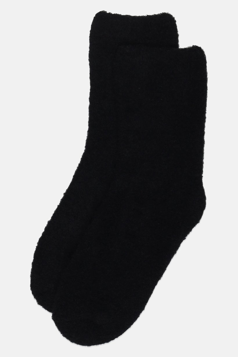 Women One Pair Textured Crew Socks, Black