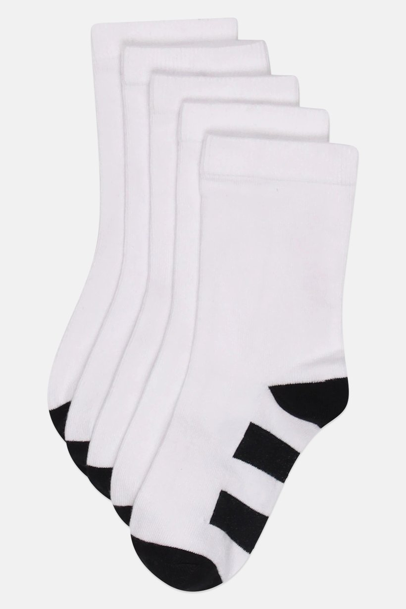 Toddlers Boy 5 Pairs Stripe Crew Socks, Multicolor