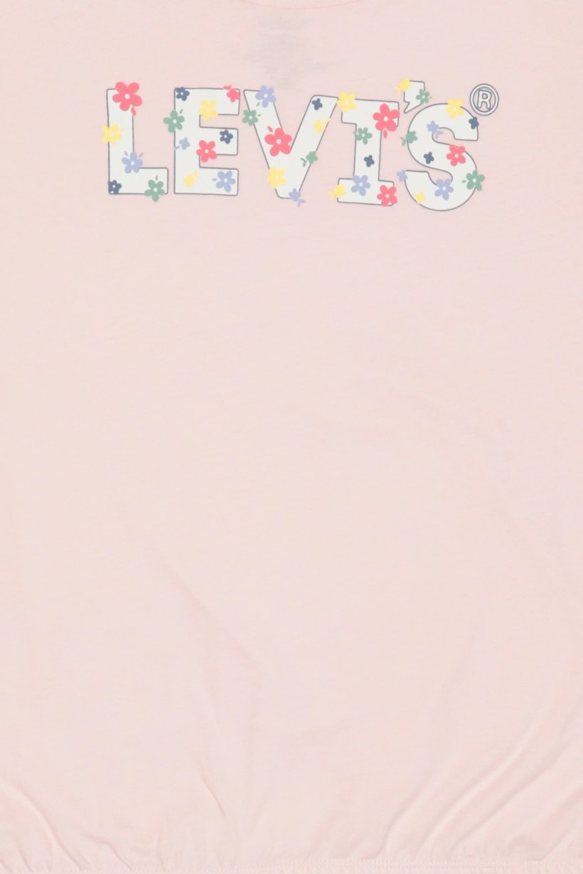 Kids Girl Brand Logo Short Sleeve Top, Pink