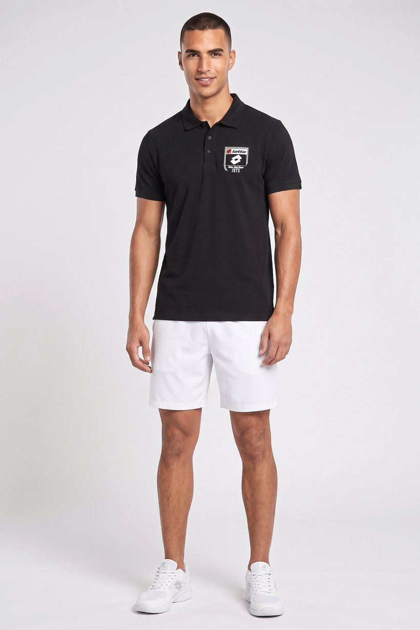Men Sportswear Fit Short Sleeve Outdoor Polo Shirt, Black