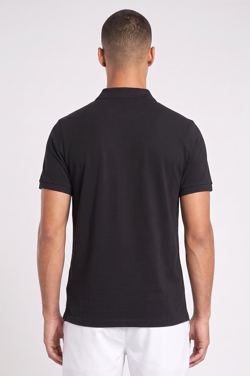 Men Sportswear Fit Short Sleeve Outdoor Polo Shirt, Black