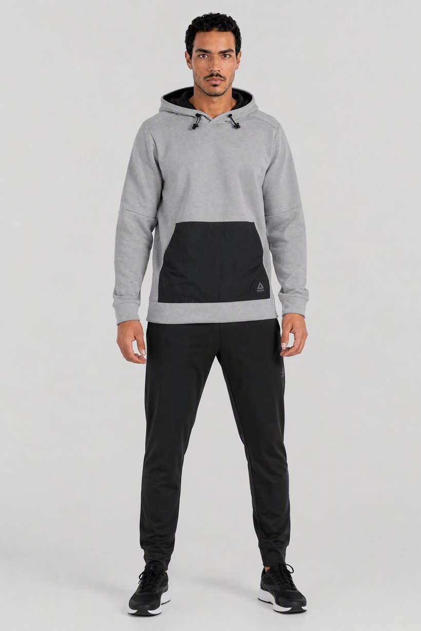 Men Sportswear Fit Long Sleeve Outdoor Hoodie, Grey