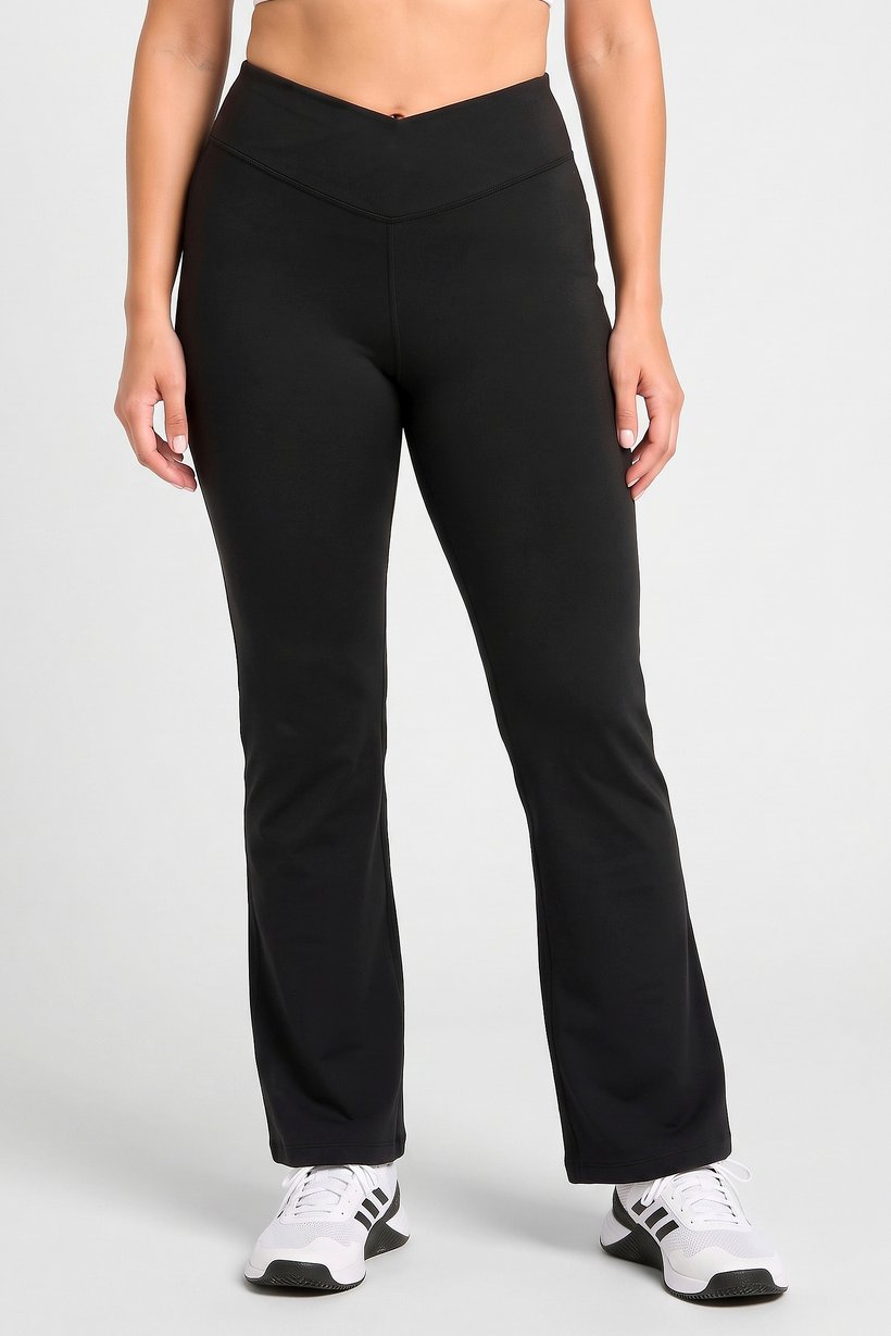 Women Sportswear Fit Yoga Flared Pants, Black