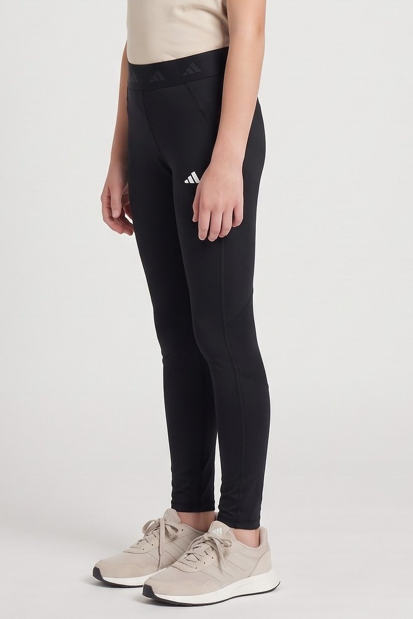 Kids Girl Brand Logo Training Tights, Black