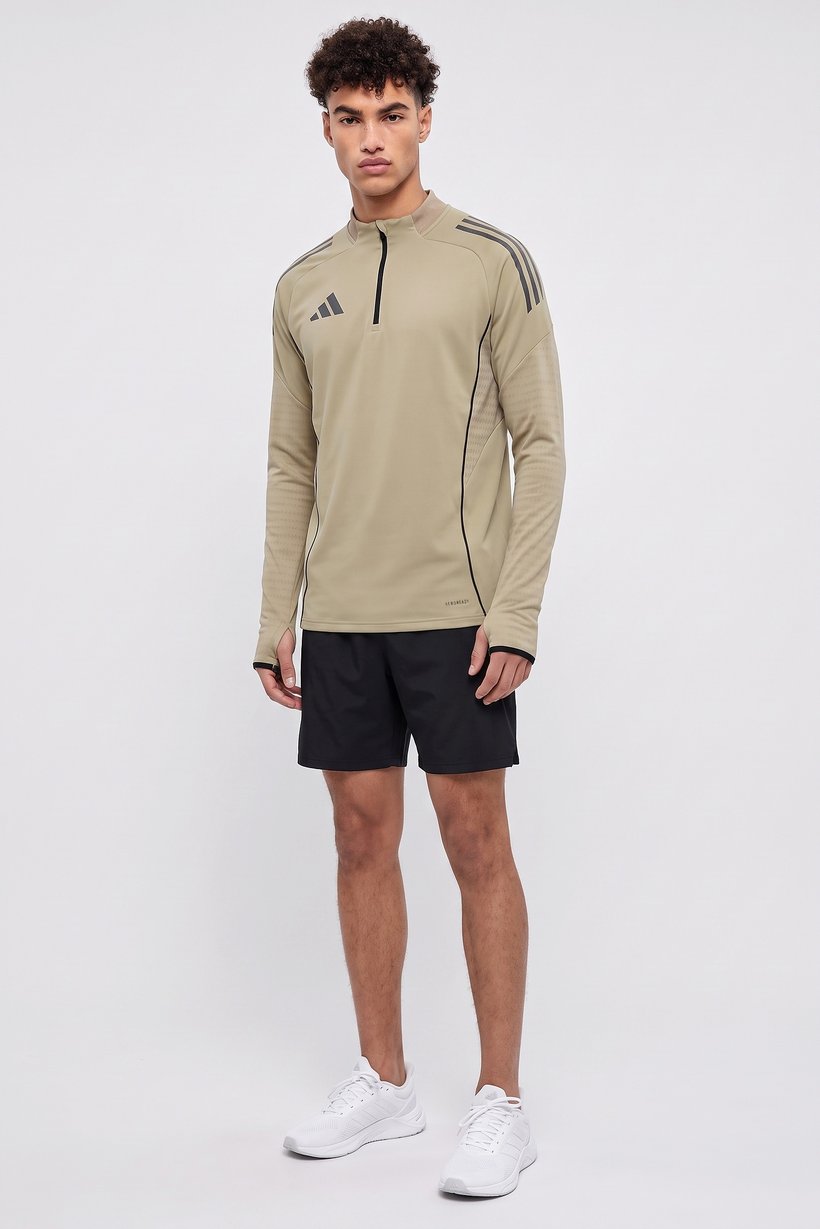 Men Slim Fit Long Sleeve Football Sweatshirt, Khaki