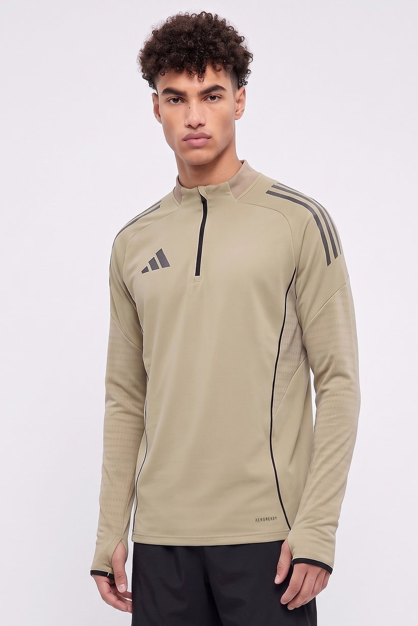 Men Slim Fit Long Sleeve Football Sweatshirt, Khaki