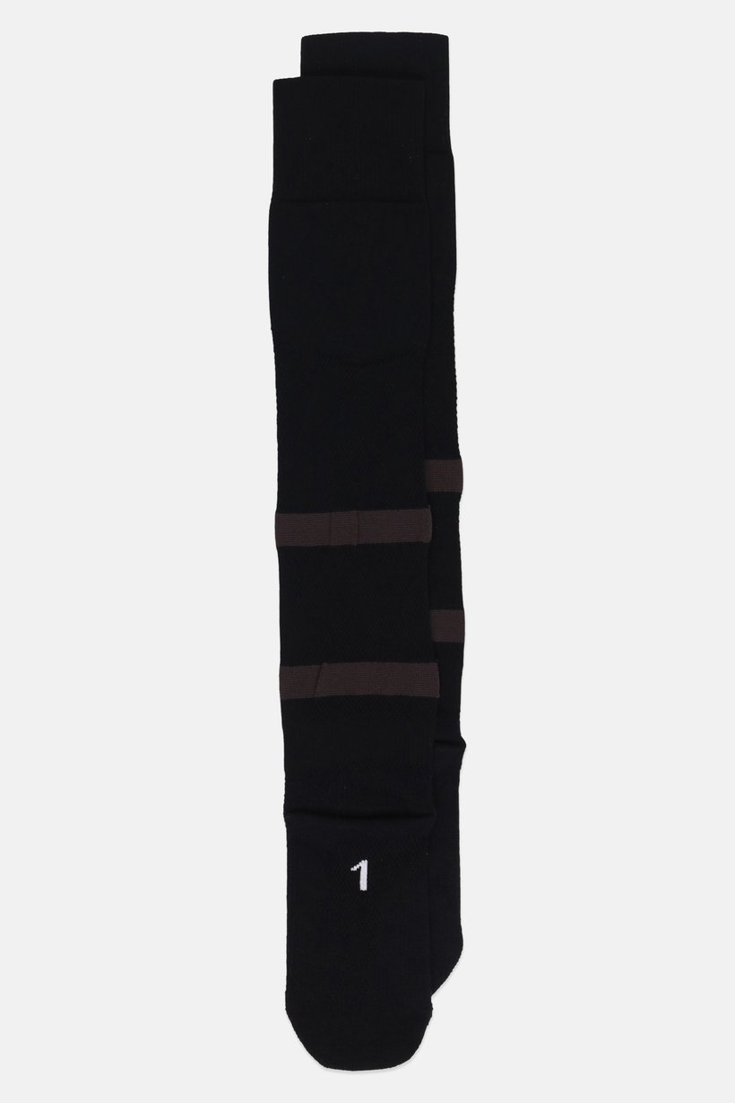 Kids Boy 1 Pair Brand Logo Knee-High Football Socks, Black