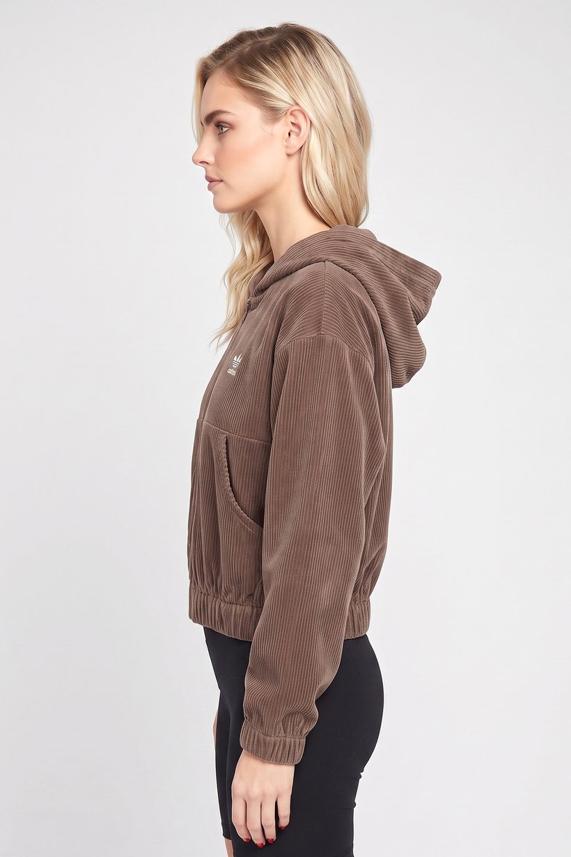 Women Sportswear Fit Long Sleeve Outdoor Track Jacket, Brown