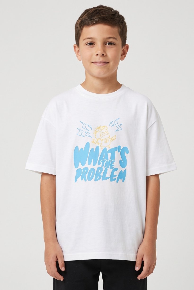 Kids Boy Crew Neck Short Sleeve Graphic Print T-Shirt, White