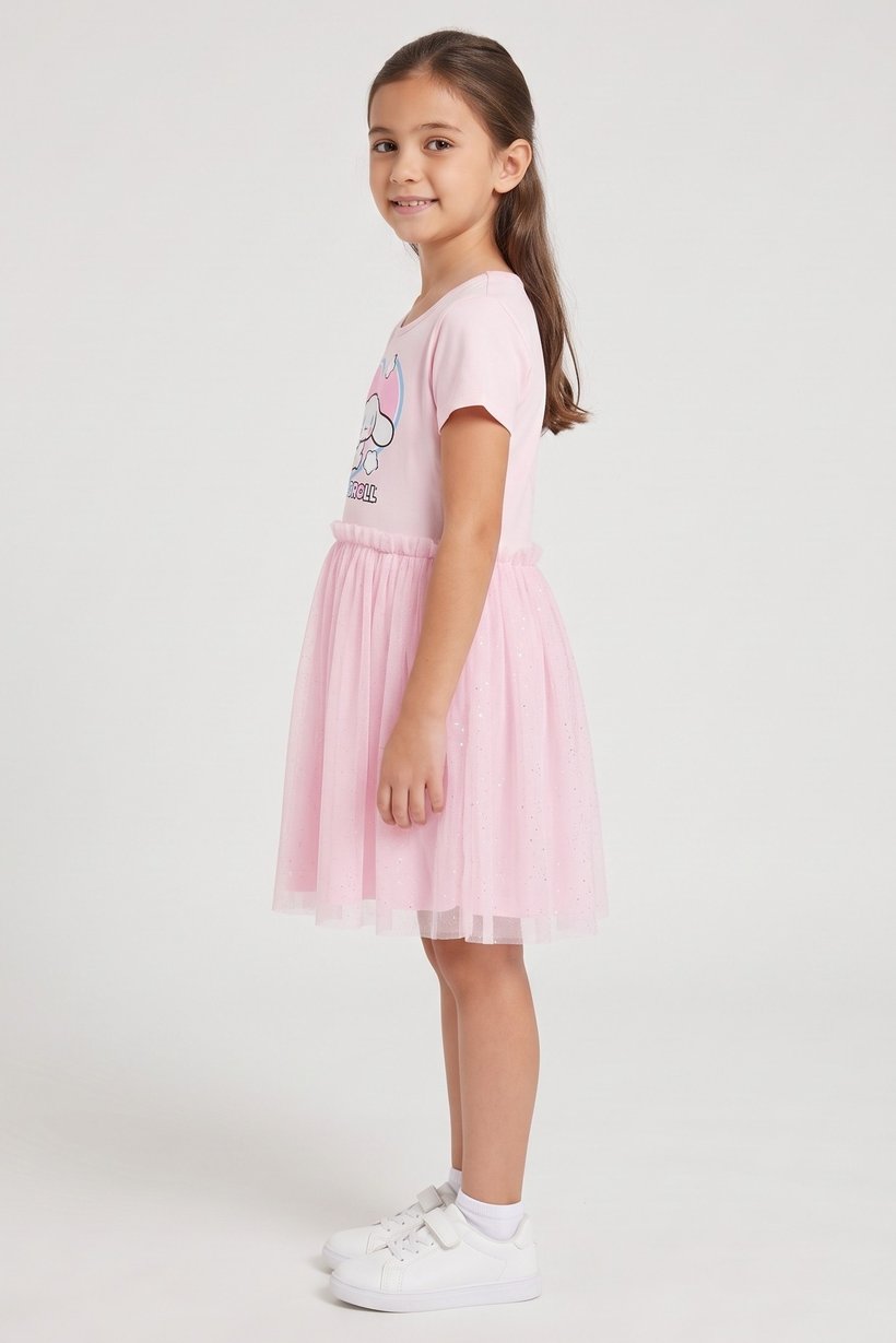 Kids Girl Graphic Print Dress, Pink