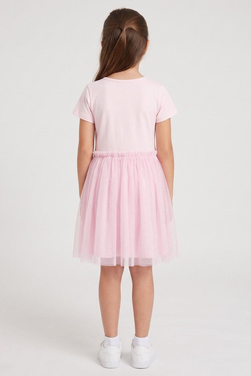 Kids Girl Graphic Print Dress, Pink