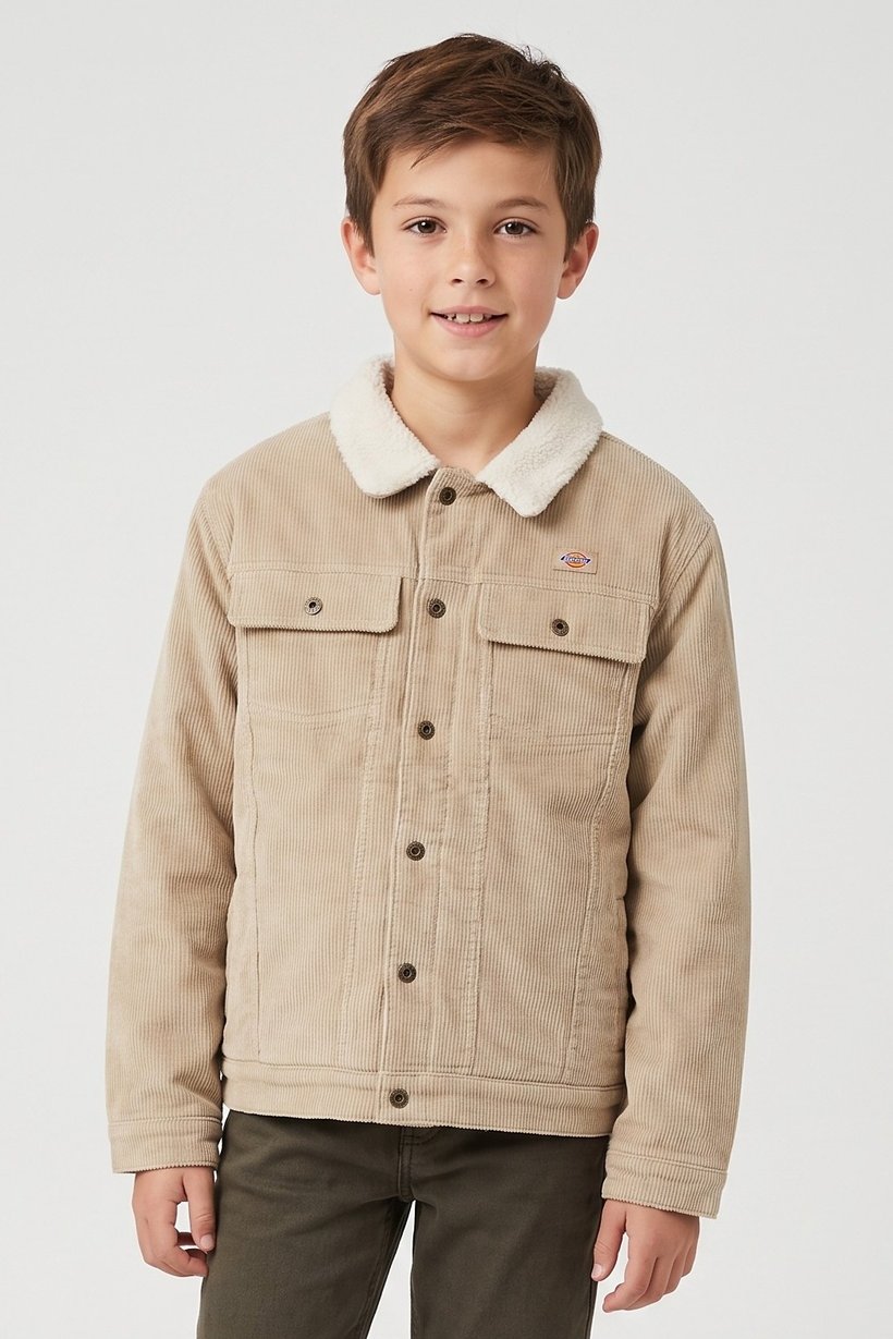 Kids Boy Corduroy Jacket Shirt, Beige