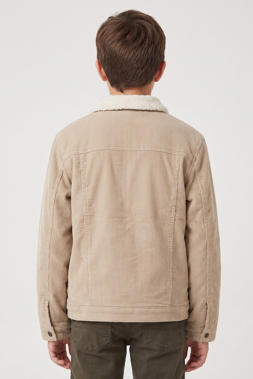Kids Boy Corduroy Jacket Shirt, Beige