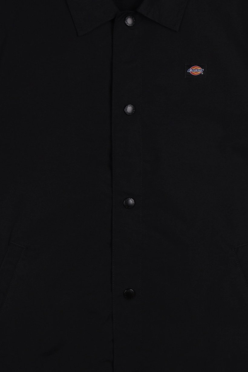 Kids Boy Embroidered Logo Jacket Shirt, Black