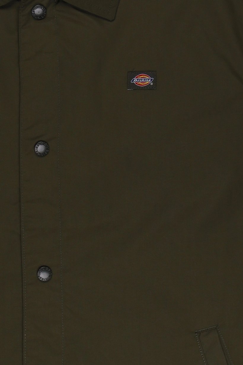 Kids Boy Embroidered Logo Jacket Shirt, Dark Olive
