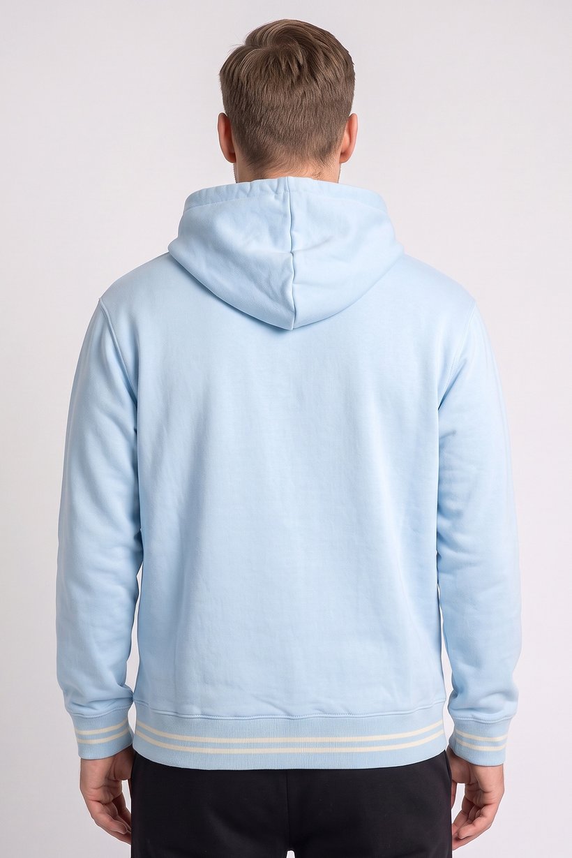 Men Sportswear Fit Long Sleeve Outdoor Hoodie, Sky Blue