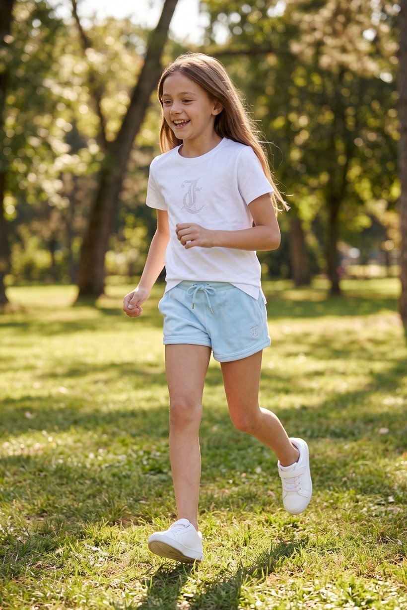 Kids Girl 2 Pieces Textured Top And Shorts Set, Multicolor