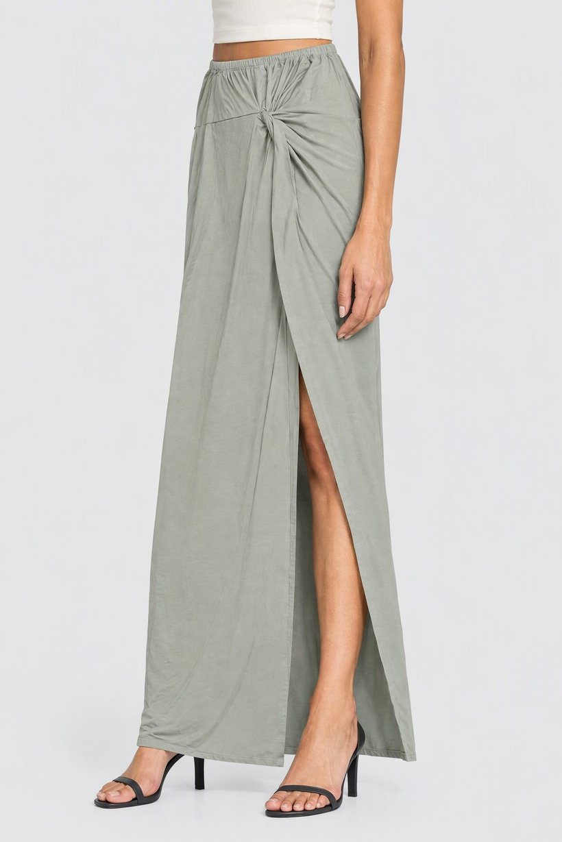 Women Solid Maxi Skirt, Grey