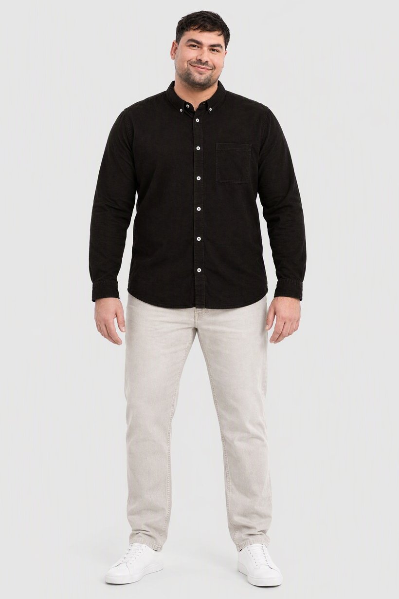 Men Regular Fit Long Sleeve Textured Casual Shirt, Chocolate Brown