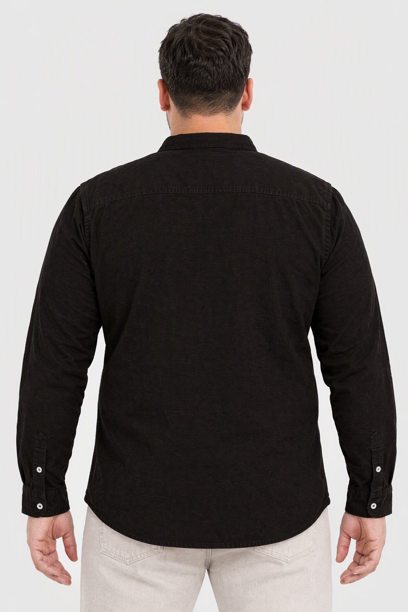 Men Regular Fit Long Sleeve Textured Casual Shirt, Chocolate Brown