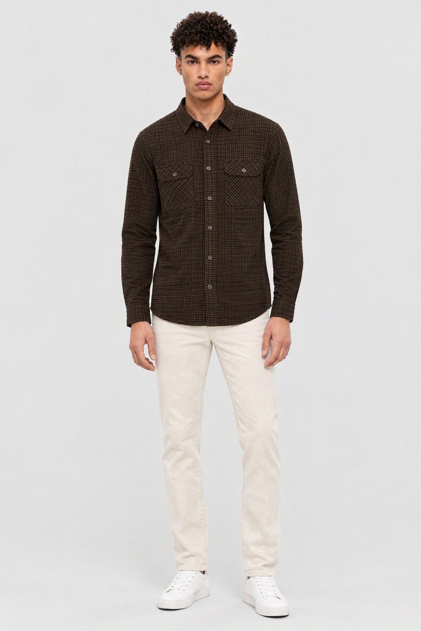 Men Regular Fit Long Sleeve Checkered Casual Shirt, Multicolor