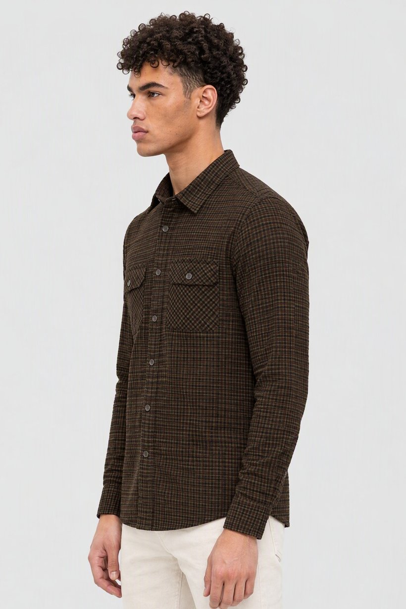 Men Regular Fit Long Sleeve Checkered Casual Shirt, Multicolor