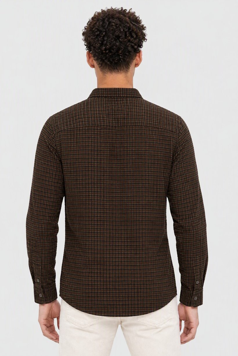 Men Regular Fit Long Sleeve Checkered Casual Shirt, Multicolor