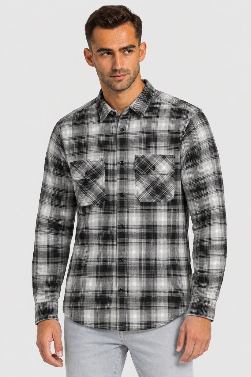 Men Regular Fit Long Sleeve Checkered Casual Shirt, Multicolor