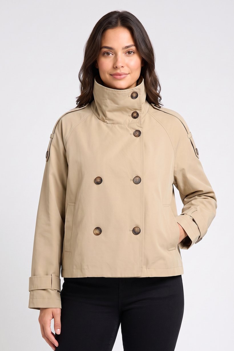 Women Solid Softshell Jacket, Dark Beige