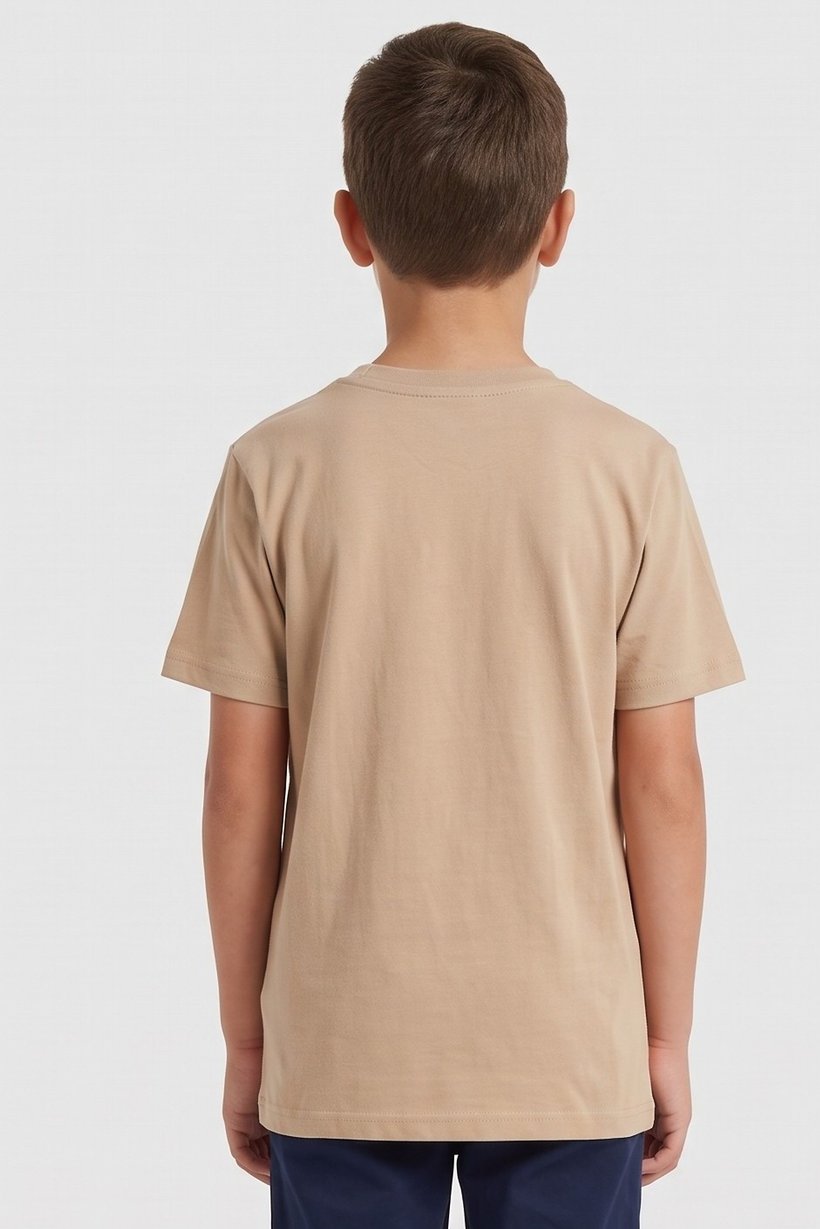 Kids Boy Sportswear Fit Short Sleeve Outdoor T-Shirt, Tan
