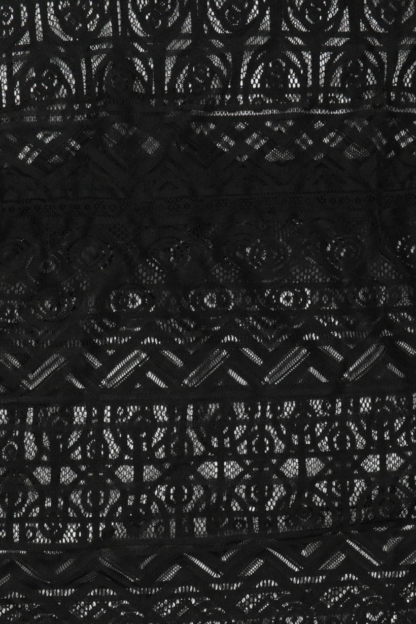 Women Lace Tie Waist Beach Top, Black