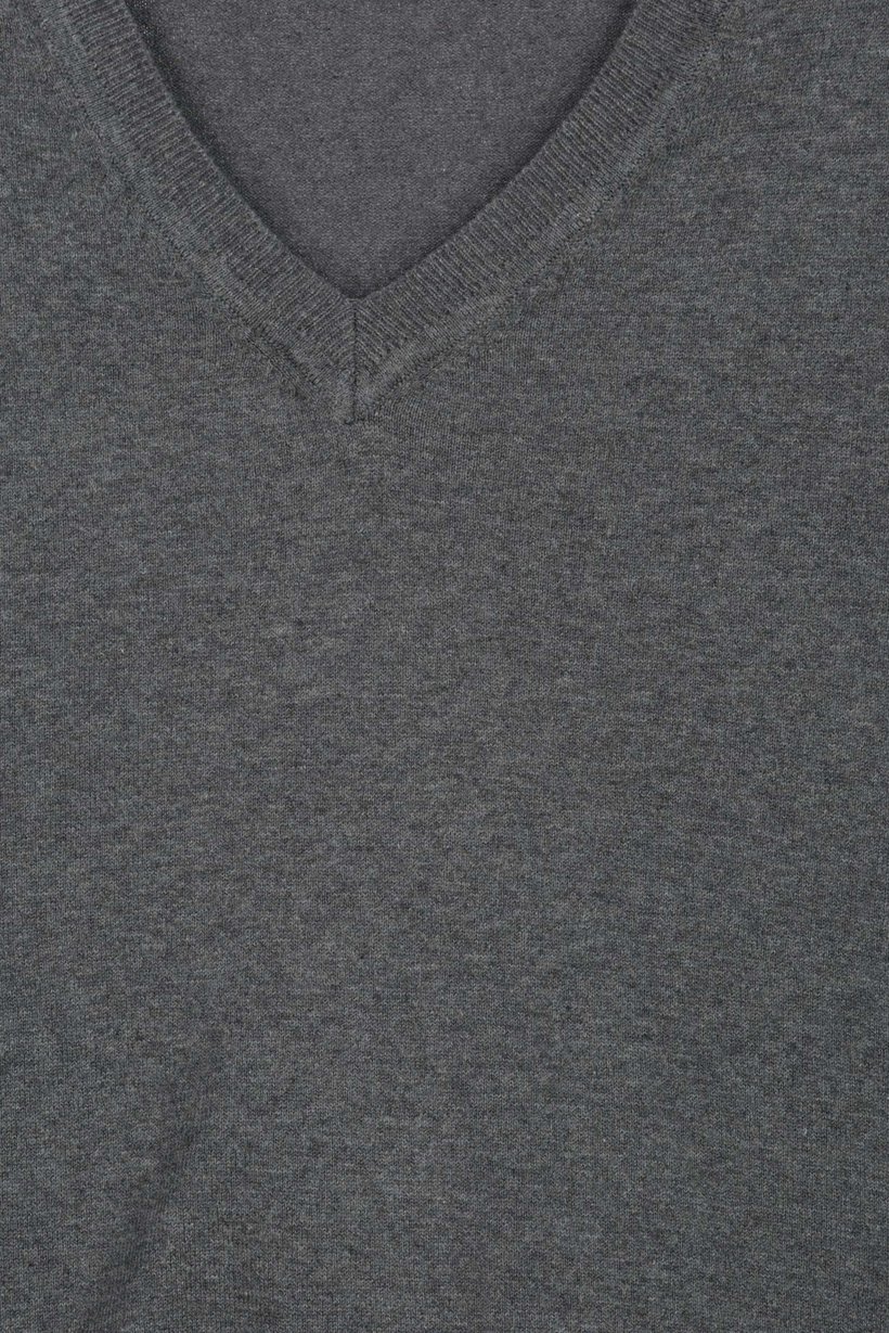 Men V-Neck Sleevess Knitted Sweater, Grey