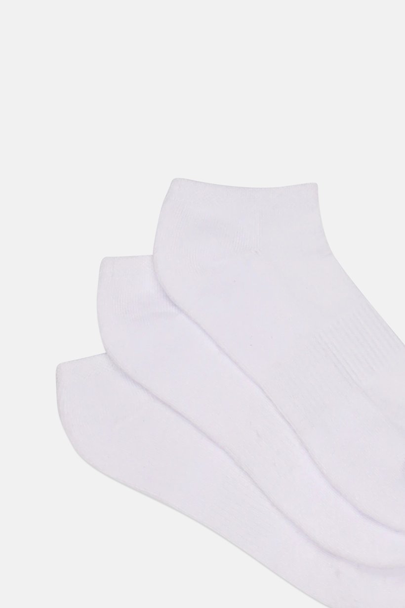 Men 6 Pairs Brand Logo Low Cut Socks, White