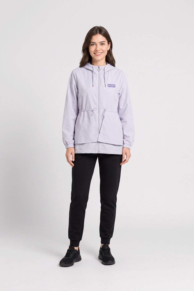 Women Sportswear Fit Outdoor Windbreaker Jacket, Lavender