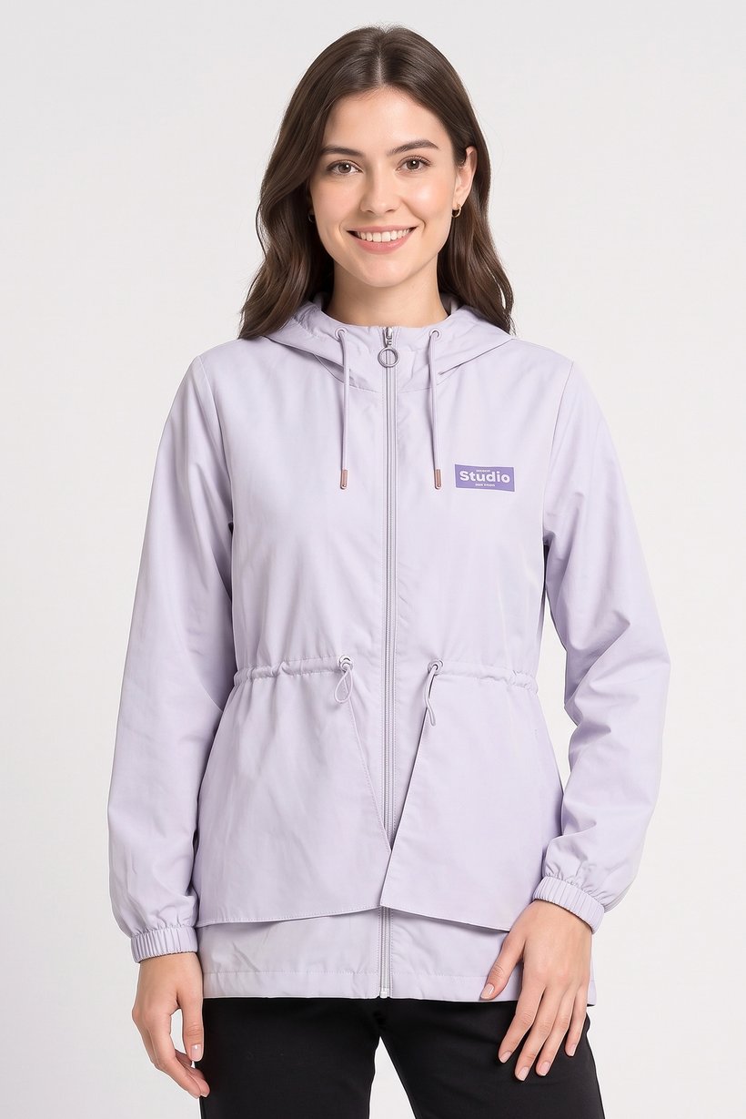 Women Sportswear Fit Outdoor Windbreaker Jacket, Lavender