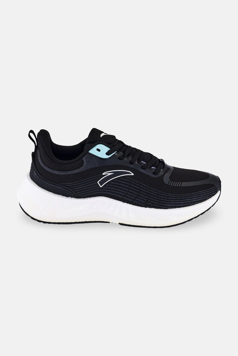 Women Lace Up Running Shoes, Black