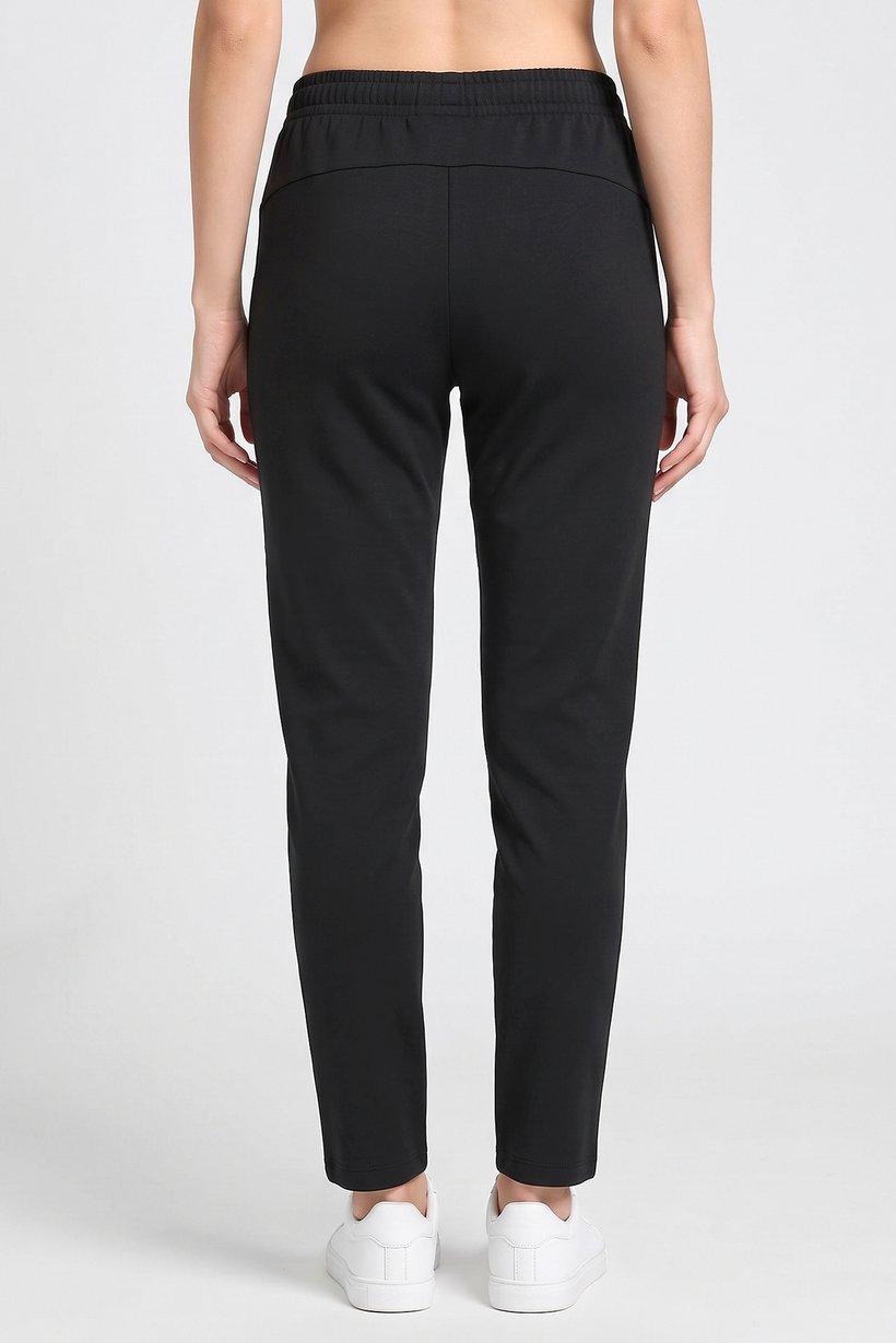 Women Regular Fit Running Track Pants, Black