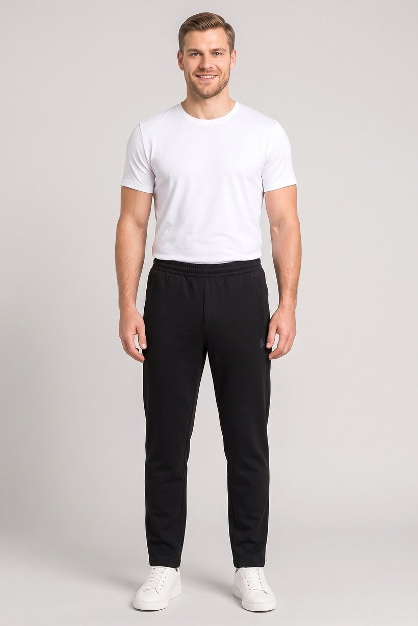 Men Regular Fit Outdoor Track Pants, Black
