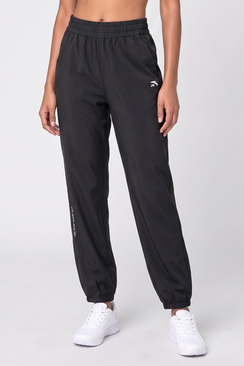 Women Relax Fit Outdoor Track Pants, Black