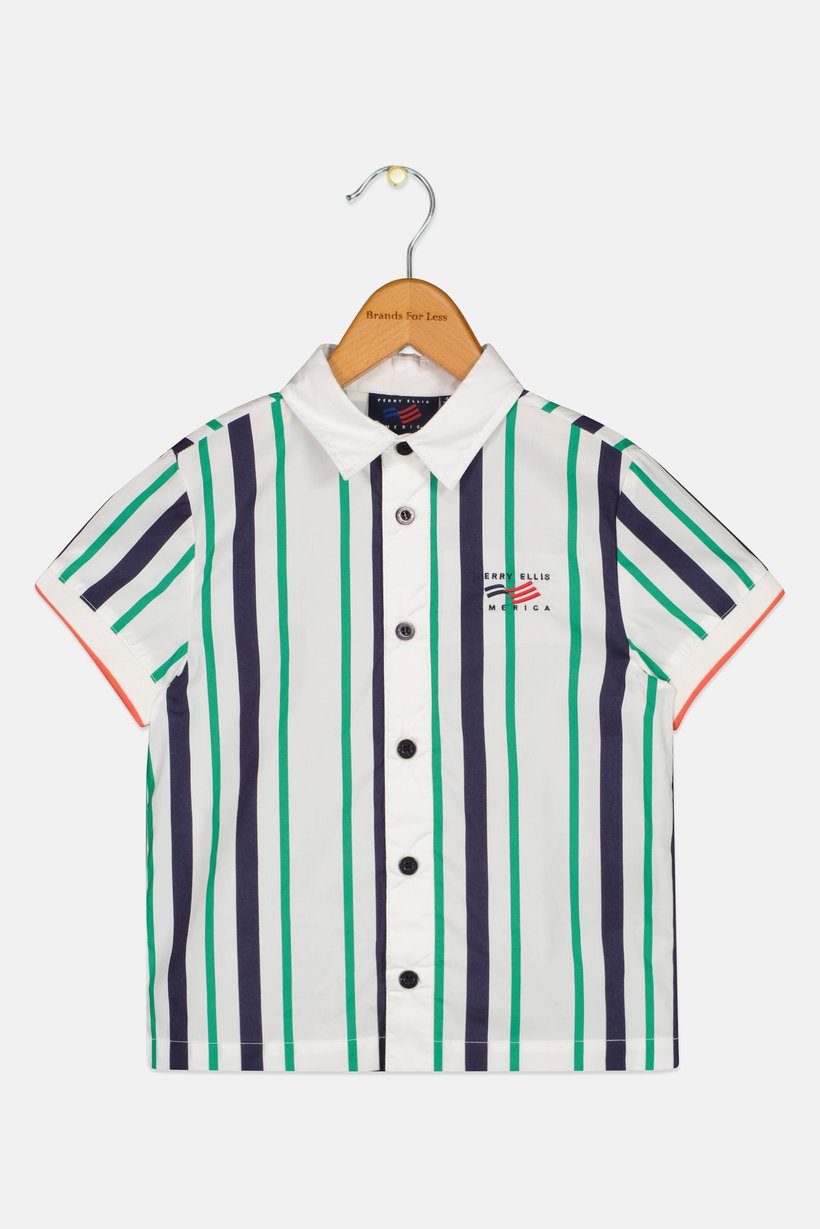 Toddlers Boy Embroidered Logo Short Sleeve Shirt, Multicolor