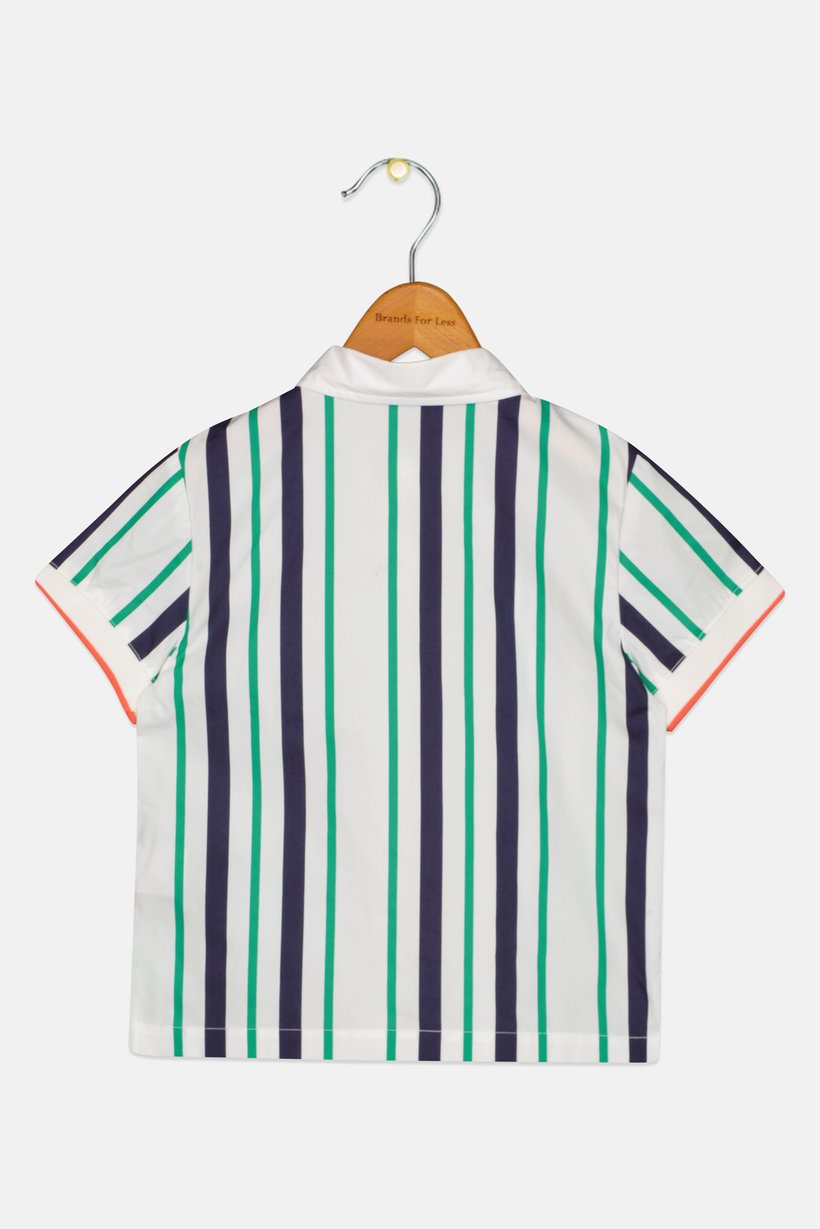 Toddlers Boy Embroidered Logo Short Sleeve Shirt, Multicolor