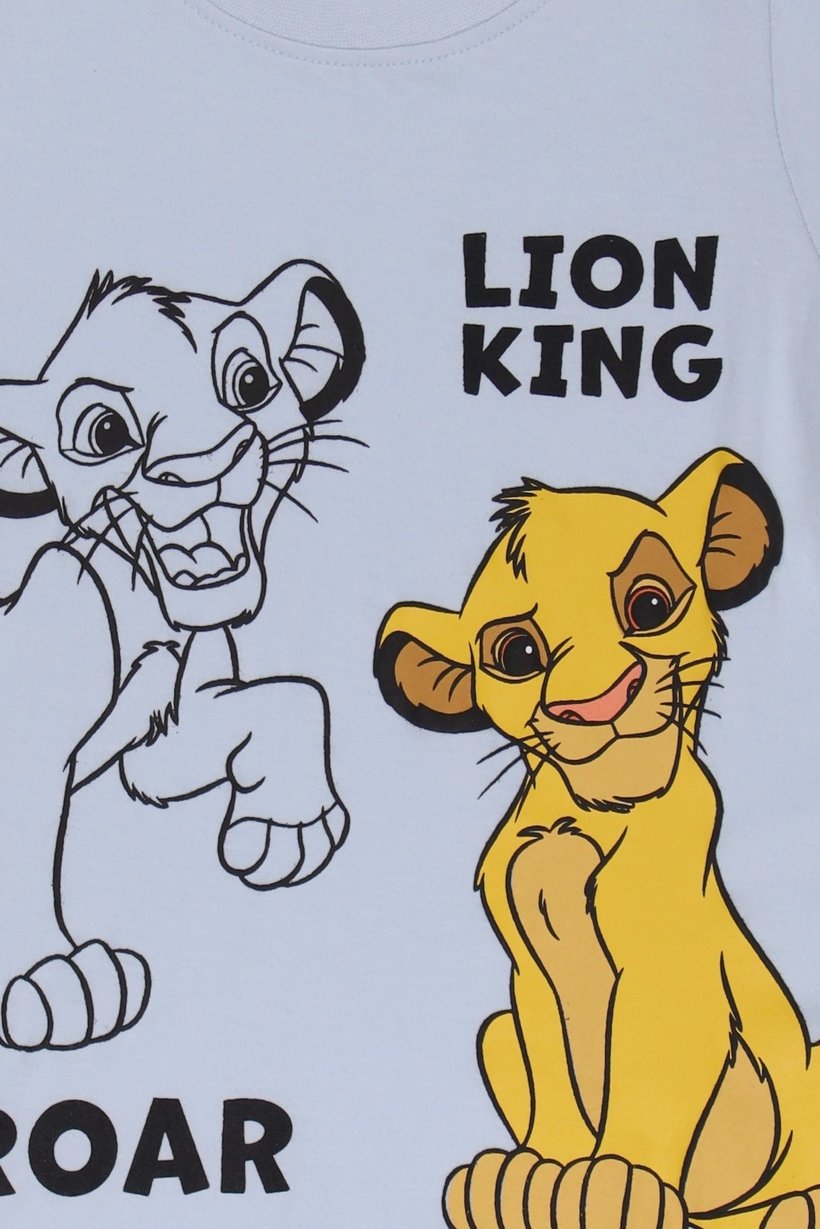 Toddler Boy Crew Neck Short Sleeve Lion King Graphic Print T-Shirt, Light Blue