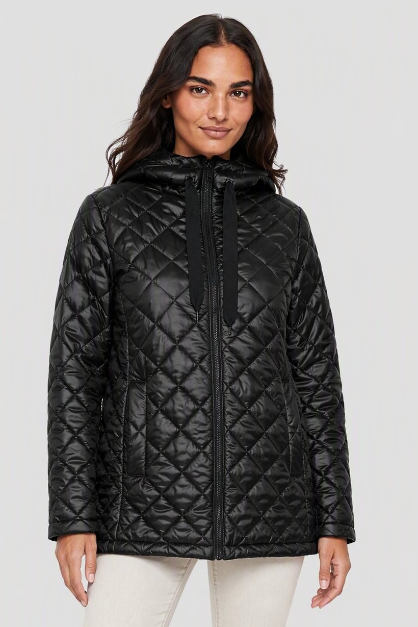 Women Quilted Puffer Jacket, Black