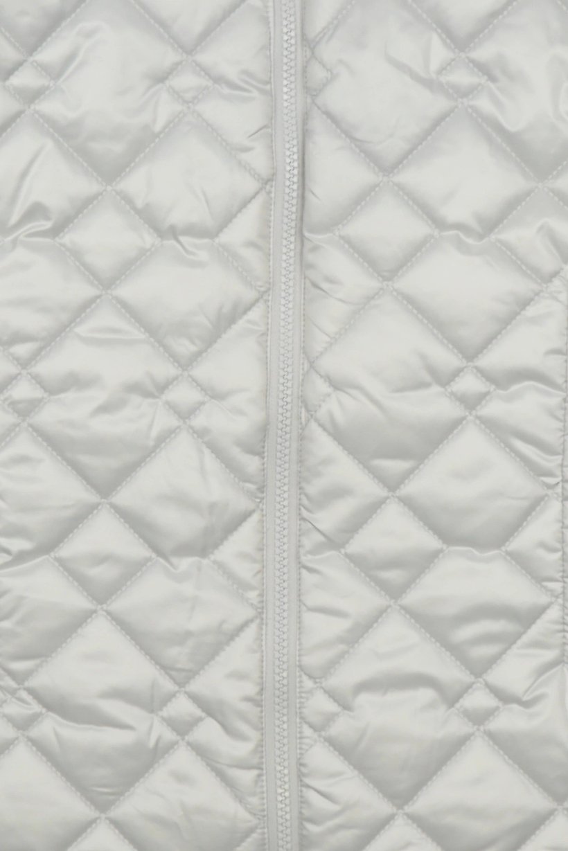 Women Quilted Puffer Jacket, Light Grey
