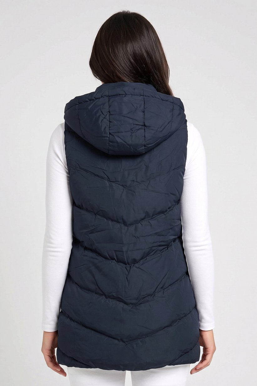 Women Quilted Vest Jacket, Navy